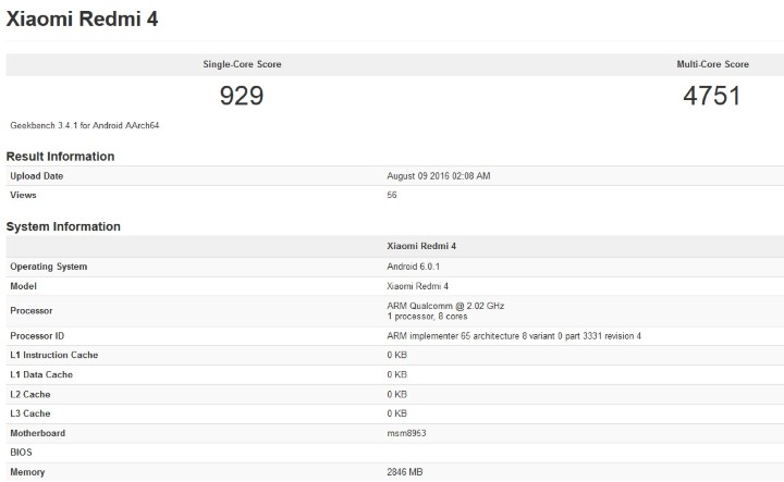 Snapdragon 625、3GB RAM 紅米 4 規格曝光