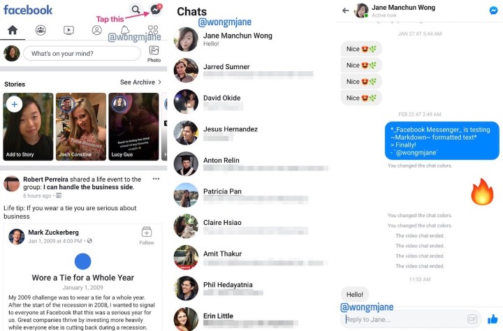 Facebook 手機程式將有限度加入 Messenger 功能