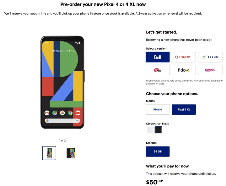 未發表先開放預售   Pixel 4 系列加拿大 Best Buy 現身