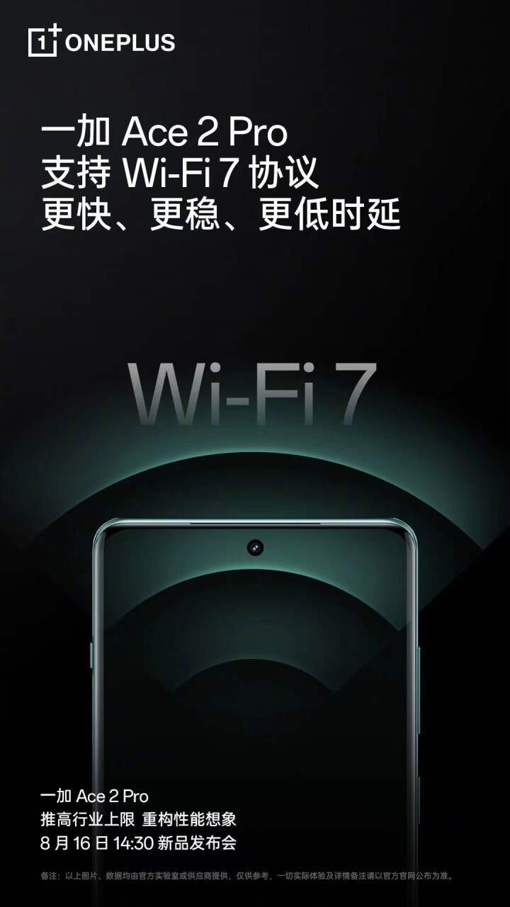 官方預告支援 Wi-Fi 7！旗艦級 OnePlus Ace 2 Pro 本週發表