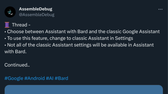 Google Assistant 整合 Bard 功能   用戶可以選擇是否使用