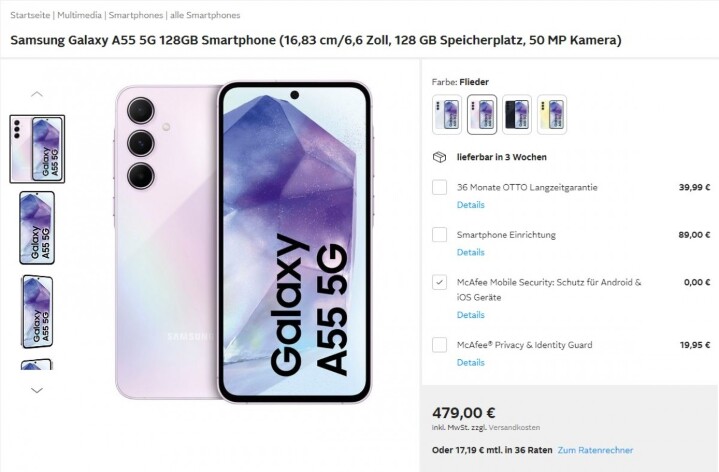 售價搶先曝光  Galaxy A35 5G、A55 5G 未發表先上市