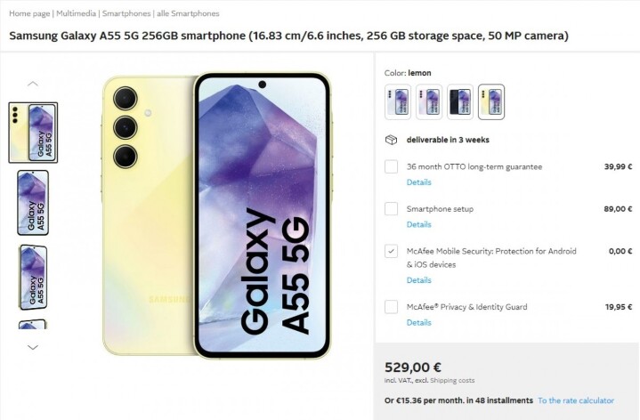 售價搶先曝光  Galaxy A35 5G、A55 5G 未發表先上市