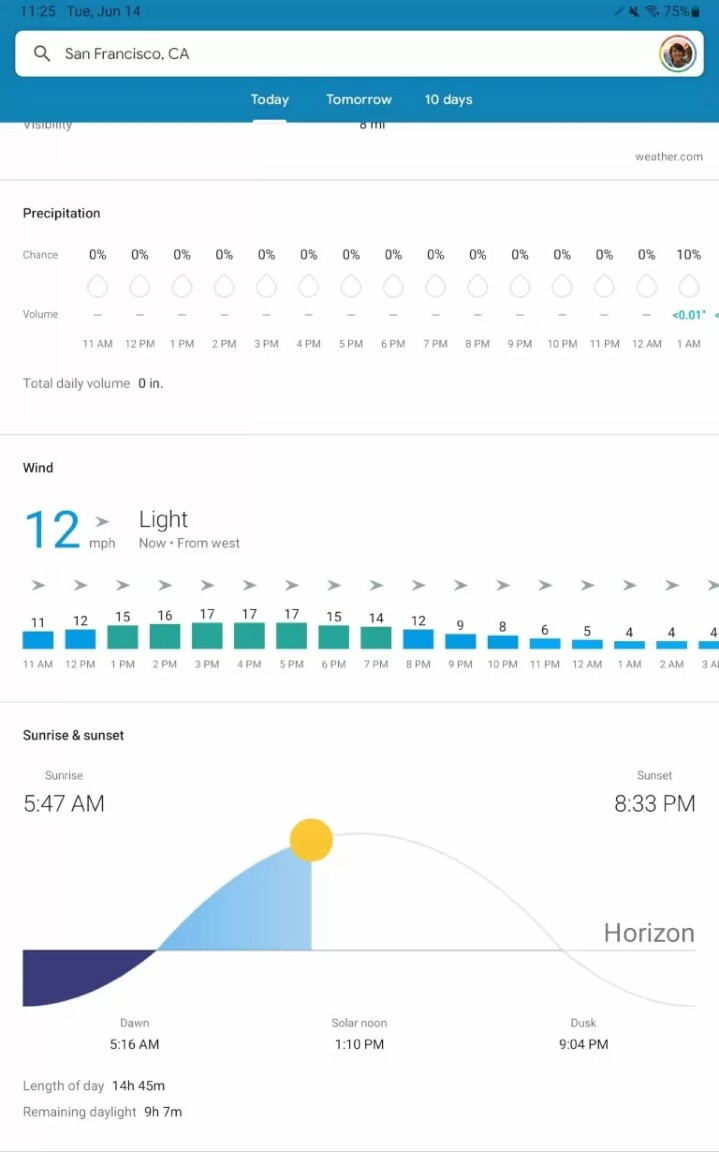 Google 天氣應用程式　終於支援 Android 平板